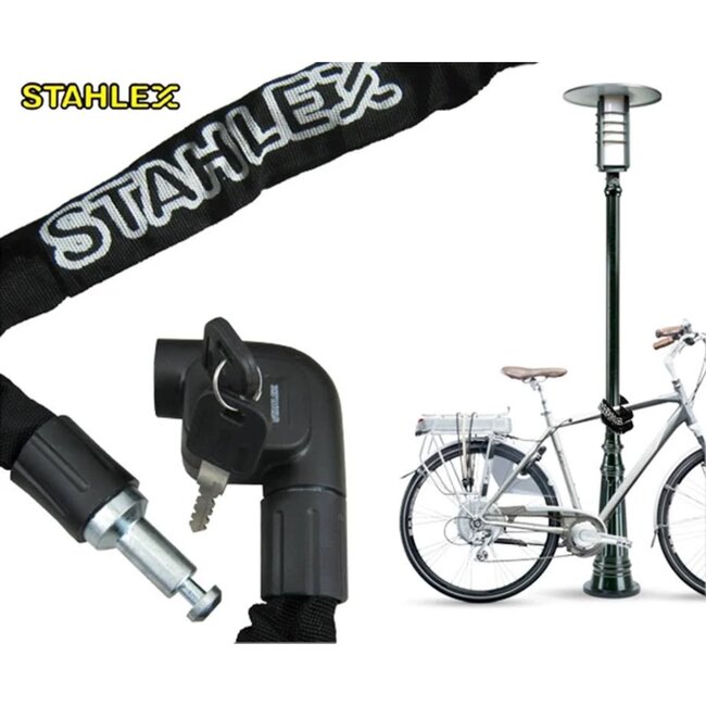 Stahlex Kettingslot - gehard staal - 7 mm schakels - 120 cm - inclusief 2 sleutels