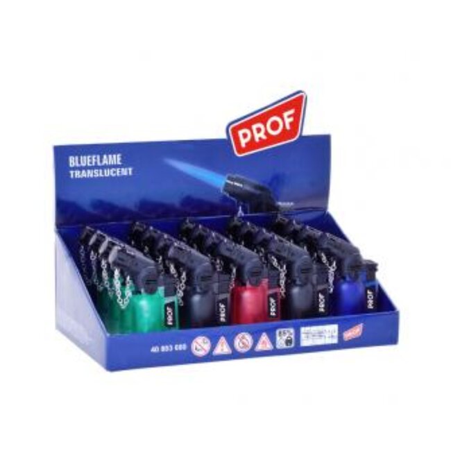 Prof Navulbare stormaansteker - windproof vlam - kinderveilig - 8 cm - mix kleuren