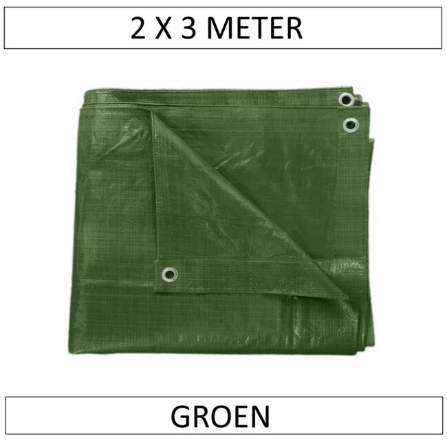 Benson Lichtgewicht afdekzeil - duurzaam polyethyleen - versterkte zomen - 2 x 3 meter - groen