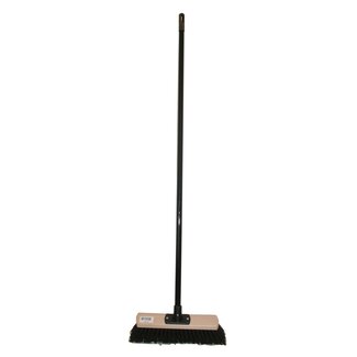 Benson Straatbezem - Zachte kunststof haren - Inclusief steel - 30 cm breed - Zwart