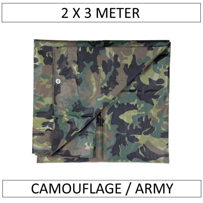 Benson Camouflage afdekzeil - verstevigde hoeken - 2 x 3 meter - UV-bestendig - 6 m²