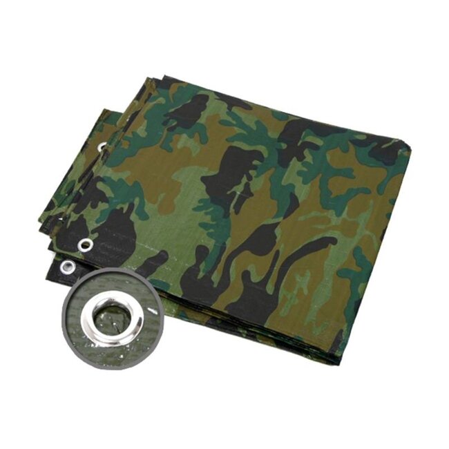 Benson Camouflage afdekzeil - verstevigde hoeken - 2 x 3 meter - UV-bestendig - 6 m²