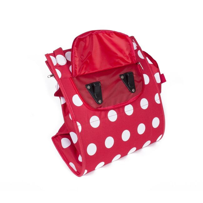 Lastpak Fiets afpaktas - Polkadot rood - 20 liter - Multifunctioneel