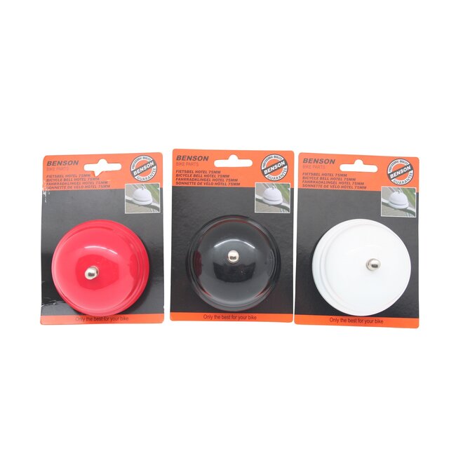 Benson Stijlvolle fietsbel - elegant wit - 75 mm - uniek geluid
