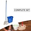 Benson Complete dweilmopset - 15 liter emmer - katoenen mop - universele steel - blauw of grijs