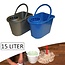 Benson Dweilemmer met wringer - 15 liter - Stevig kunststof - Grijs of blauw