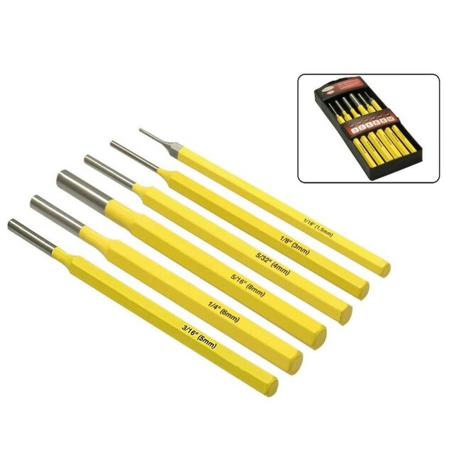 Hofftech Drevel- en penuitdrijverset - Chroom-Vanadium staal - 1.5 mm t/m 8 mm - Inclusief opberghouder