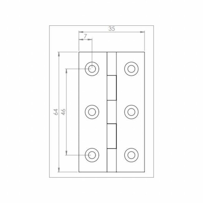 Benson Scharniersset - Vast Scharnierblad - Inclusief Schroeven - 64 x 35 mm - 14-delig