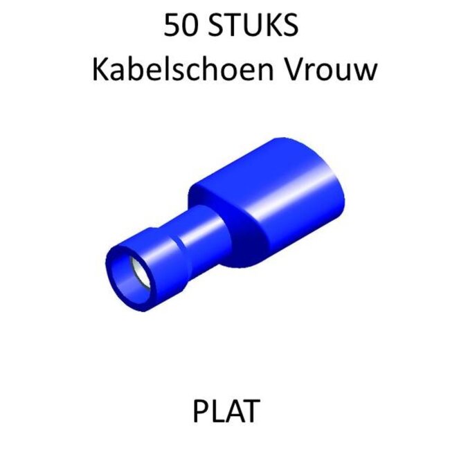 Benson Kabelschoenenset - Vrouwelijk - PVC - 2.5-6.3 mm - Blauw - 50 stuks