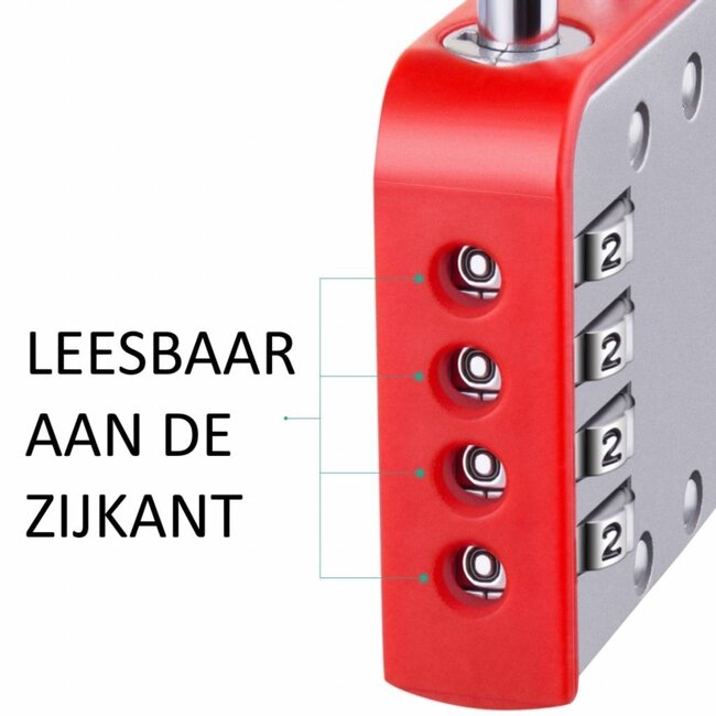 Stahlex Hangslot met cijfercode - aluminium - 85 mm - 4-cijferige combinatie