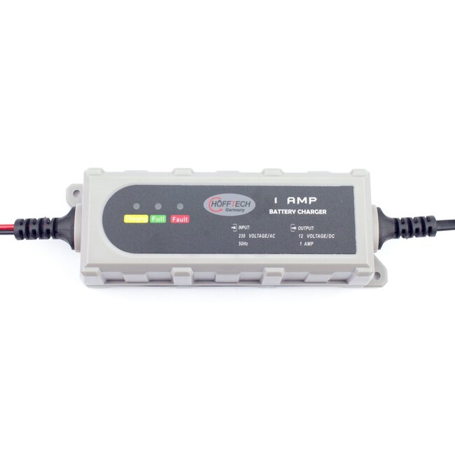 Hofftech Acculader druppelaar - 12V - 1.0A - Spatwaterdicht - Wintermodus - Compact formaat