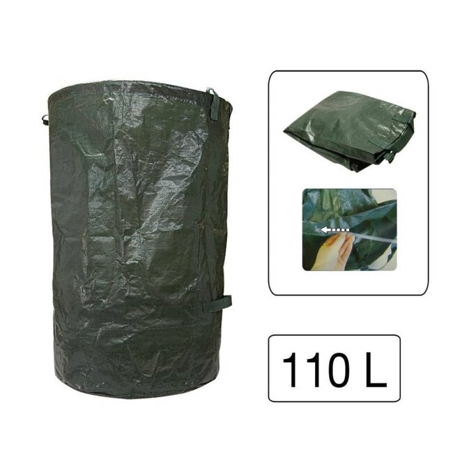 Benson Tuinafvalzak - 110 liter - waterafstotend - opvouwbaar - 3 handgrepen - Ø 45 x 70 cm - groen