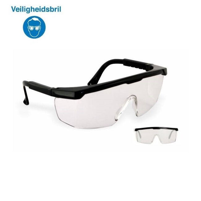 Benson Professionele veiligheidsbril - lichtgewicht - antikras - verstelbaar - zwart