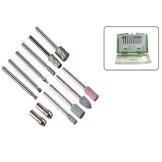 Hofftech 12-delige set slijp- en graveerpennen - Geschikt voor multitools - Diverse vormen - Inclusief opbergdoosje
