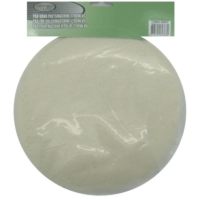 Hofftech Polijstdoek - 180 mm - Voor poetsmachine - Wit