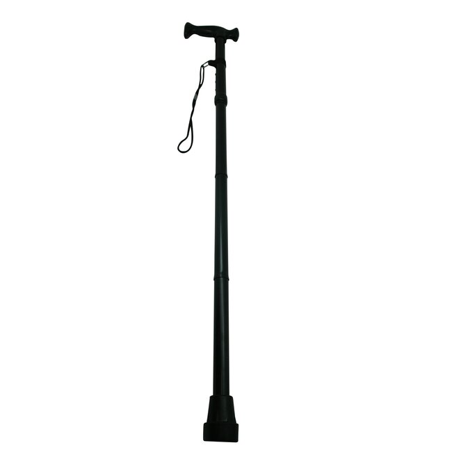 Benson Opvouwbare wandelstok - verstelbare hoogte - zwart - lichtgewicht - anatomisch handvat