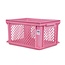 Lastpak Middelgrote fietskrat - stevig kunststof - geperforeerde bodem - roze - 40 x 30 x 22 cm