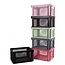 Lastpak Middelgrote fietskrat - stevig kunststof - geperforeerde bodem - roze - 40 x 30 x 22 cm