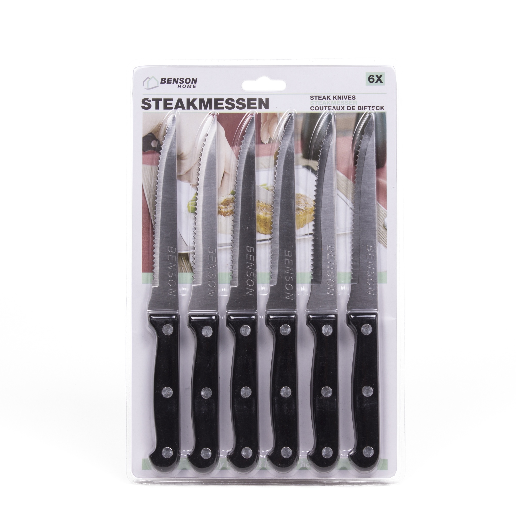 Benson Steakmessen Set RVS Zwart 6 stuks kopen? 2Cheap