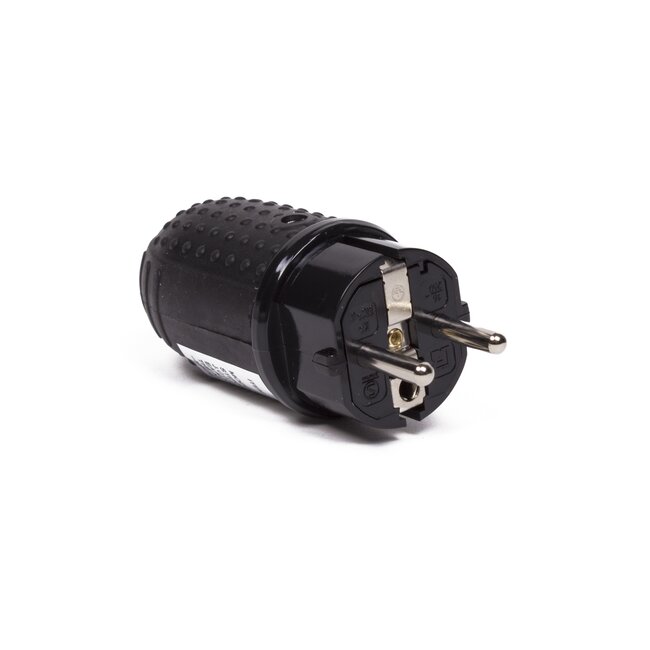 Benson Stekker met randaarde - IP44 - robuust rubber - zwart - 3500 watt