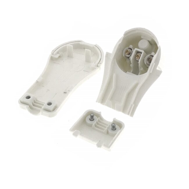 Benson Extra platte haakse stekker - 8 mm dik - met ontplughulp - wit - 4 stuks