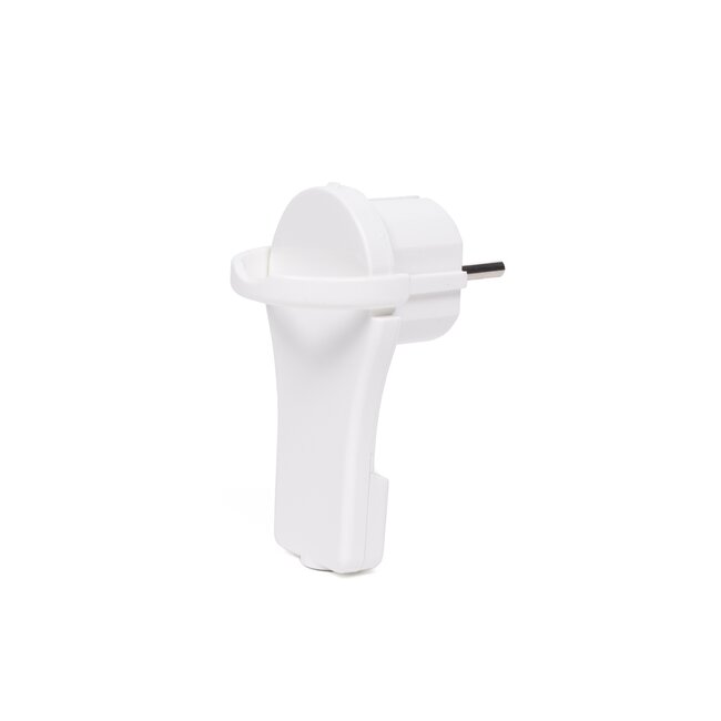 Benson Extra platte haakse stekker - ruimtebesparend - 8 mm dik - wit - randaarde