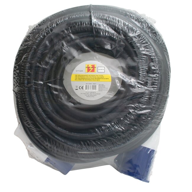 Benson Verlengkabel - Neopreen - IP44 - 20 meter - Blauw - Caravan/Camper/Boot