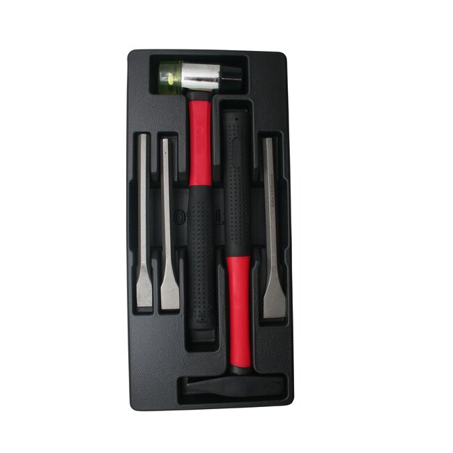 Benson Gereedschapswagen tray - hamer en beitelset - 5-delig - ABS kunststof