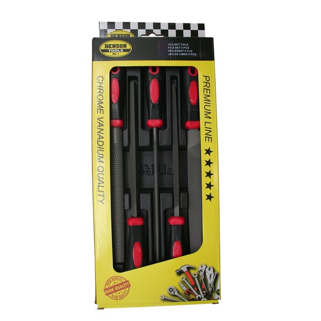 Benson Gevulde gereedschapswagen - vijlen set - 5-delig - ABS kunststof bak