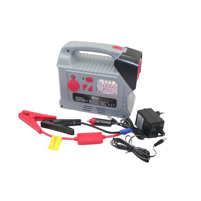 Hofftech Draagbare jumpstarter met compressor - USB - LED lamp - 12V - Lithium 7.8Ah