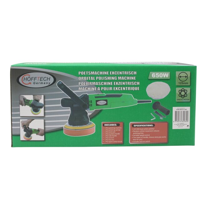Hofftech Polijstmachine - Excentrisch - 650W - 125 mm - Variabel toerental