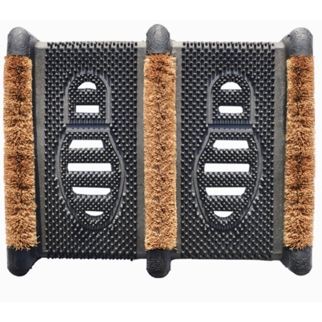 Benson Voetenveger met dubbele kokosborstels - 36x31x7 cm - Verticaal geplaatste borstels