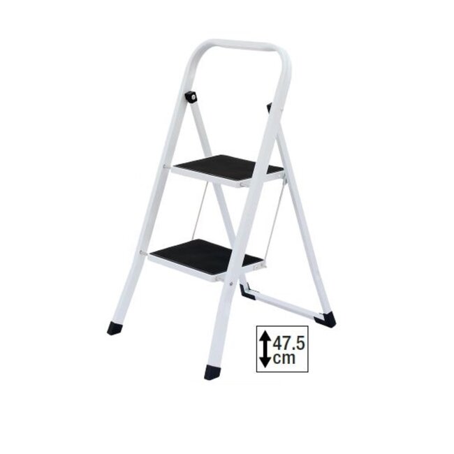 Benson Handige keukentrap - 2 treden - anti-slip - inklapbaar - draagvermogen 150 kg