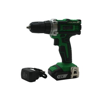 Hofftech Draadloze boormachine - 12V - LED-verlichting - Antislip handvat - 1,3 Ah Li-Ion accu