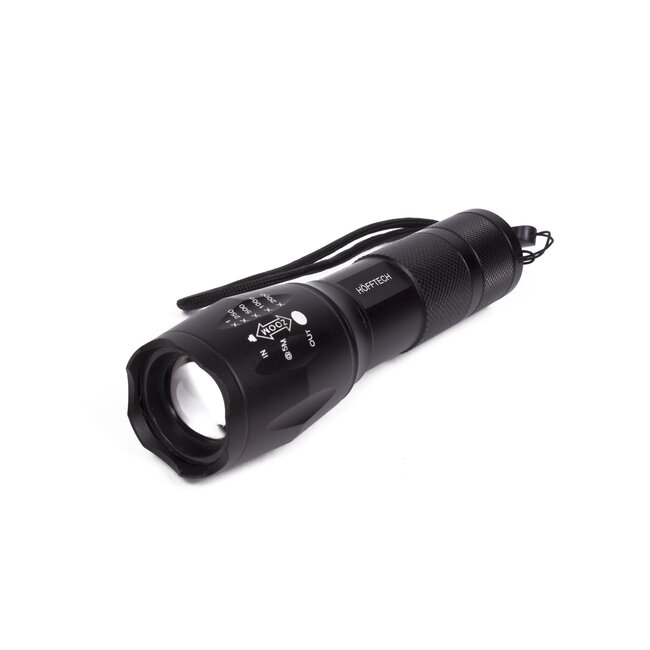 Hofftech Tactical zaklamp - COB LED - Zoomfunctie - 15 cm - IP44