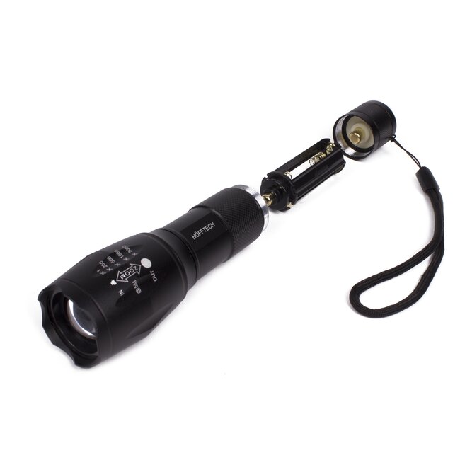 Hofftech Tactical zaklamp - COB LED - Zoomfunctie - 15 cm - IP44