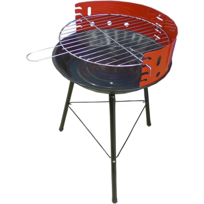 Benson Compacte grillbarbecue - Lichtgewicht - Kolen - 36 x 36 x 52 cm - Rood/Zwart