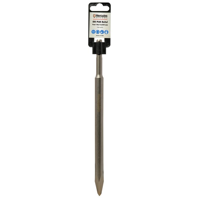 Hercules SDS-Plus puntbeitel - gehard en gesmeed - 250 mm - ronde schacht