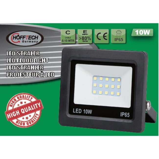 Hofftech Krachtige bouwlamp - energiezuinig - waterresistent - 10 watt - IP65