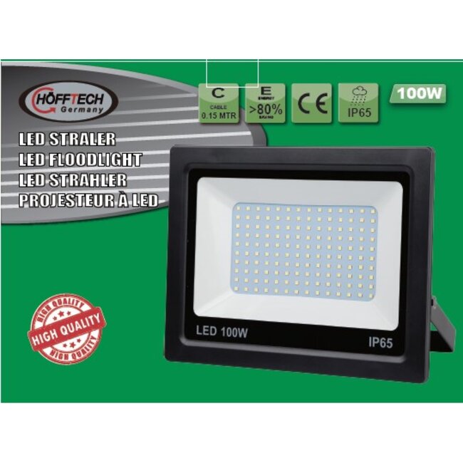 Hofftech Krachtige LED bouwlamp - 100W - Weerbestendig - 7000 lumen - IP65