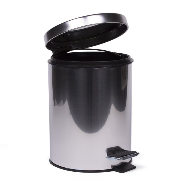 Benson Ronde pedaalemmer - RVS - vingerafdrukvrij - 5 liter - luxe uitstraling