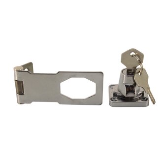 Benson Overslag met geïntegreerd slot - verchroomd staal - 75 mm - zilver Benson Overslag met geïntegreerd slot - verchroomd staal - 75 mm - zilver