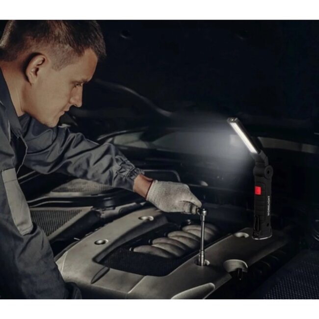 Hofftech Flexibele LED looplamp - oplaadbaar met USB - magnetische voet - 200 lumen - 205 mm - 68 gram