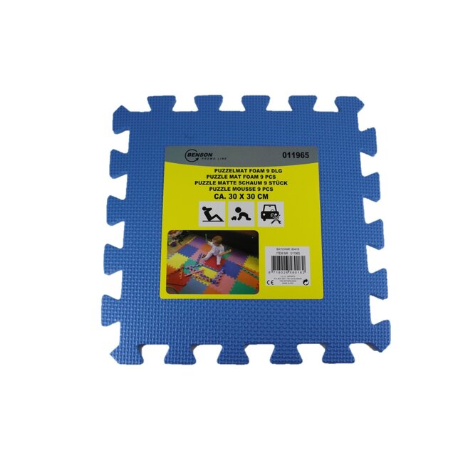 Benson Speelmat - Foam Tegels - Zacht en Weerbestendig - 30 x 30 x 1 cm - 9 stuks