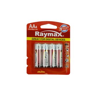 Raymax AA Batterijen - LR06 - Alkaline - 4 stuks