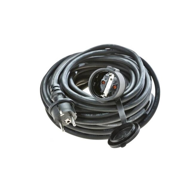 Benson Verlengsnoer rubber - 5 meter - spatwaterdicht - 3500 watt - buitengebruik