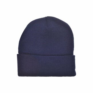 Benson Warme beanie muts - gebreid acryl - blauw - one size