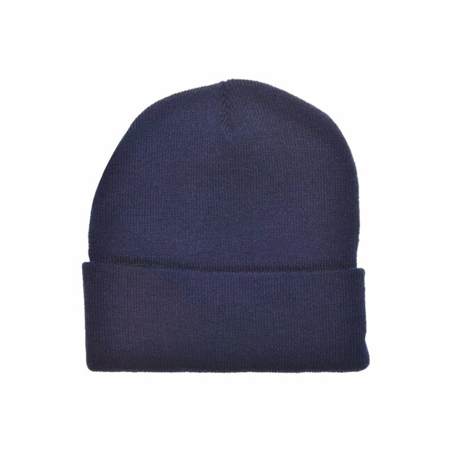 Benson Warme beanie muts - gebreid acryl - blauw - one size