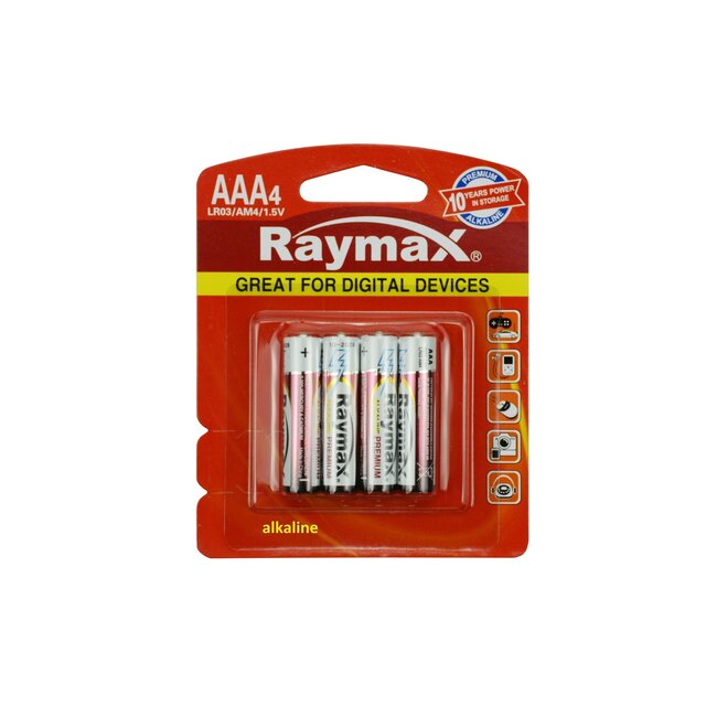 Raymax AAA Batterijen - LR03 - Alkaline - 4 stuks