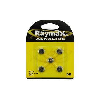 Raymax Lithium knoopcel AG13 - 1.5V - 5 stuks - betrouwbaar en duurzaam